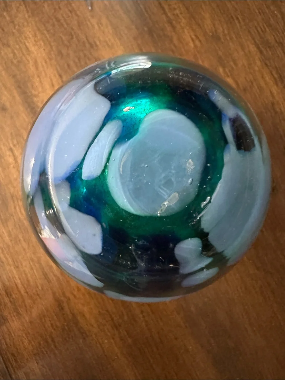 Hand-Blown Blue Glass Jar with Cork Stopper